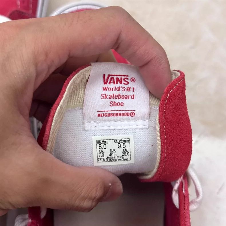 Neighborhood NBHD Vans SK8 High-Top White Red Skate Shoes Size US 8.5 / EU 41-42 - 5 Thumbnail