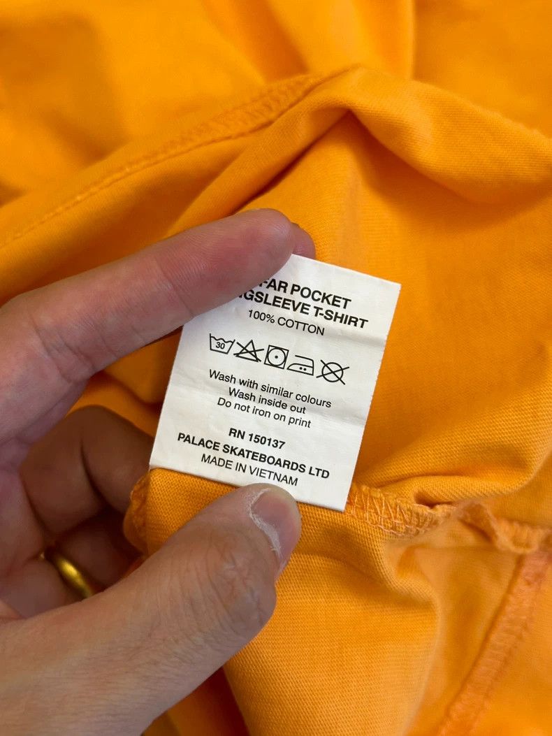 Palace Orange Long Sleeve Embroidered Pocket T-Shirt Size US M / EU 48-50 / 2 - 8 Thumbnail