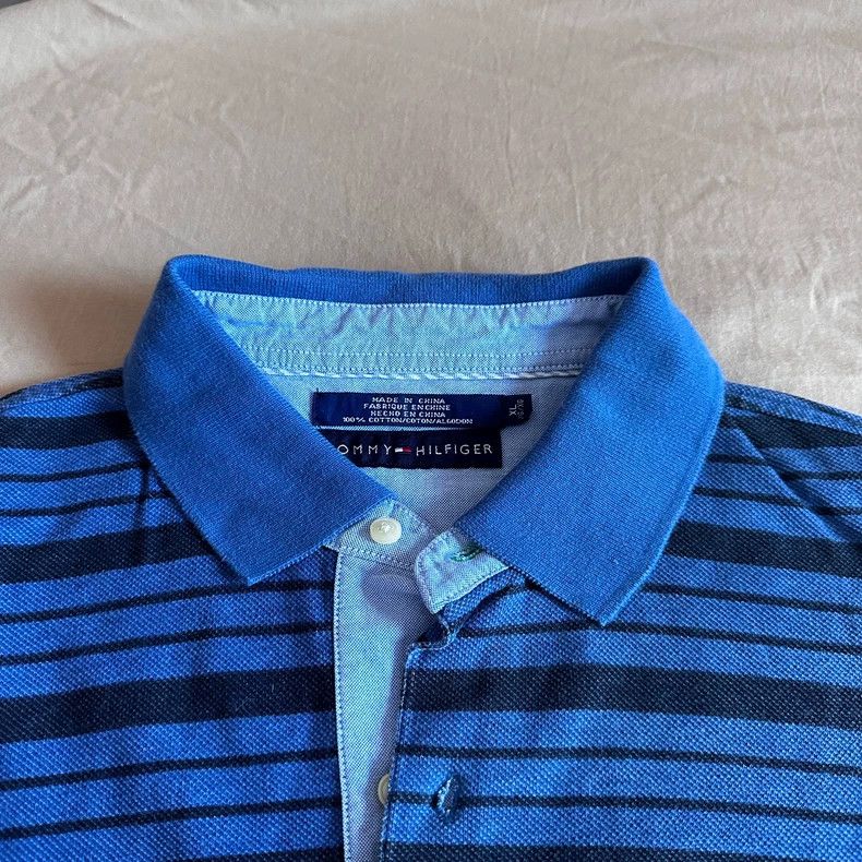 Tommy Hilfiger Tommy Hilfiger Striped Black Blue Short Sleeve Polo Size US XL / EU 56 / 4 - 3 Thumbnail