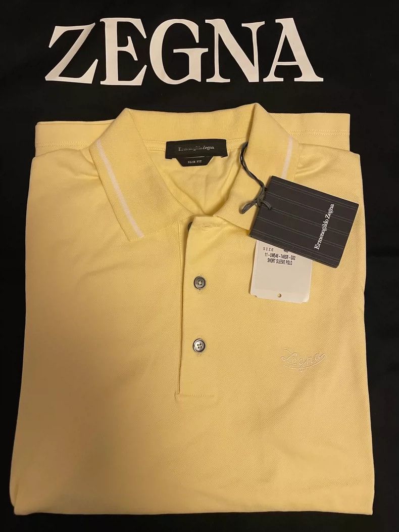 Ermenegildo Zegna Ermenegildo Zegna Slim Fit Yellow Polo Shirt Size US S / EU 44-46 / 1 - 8 Thumbnail