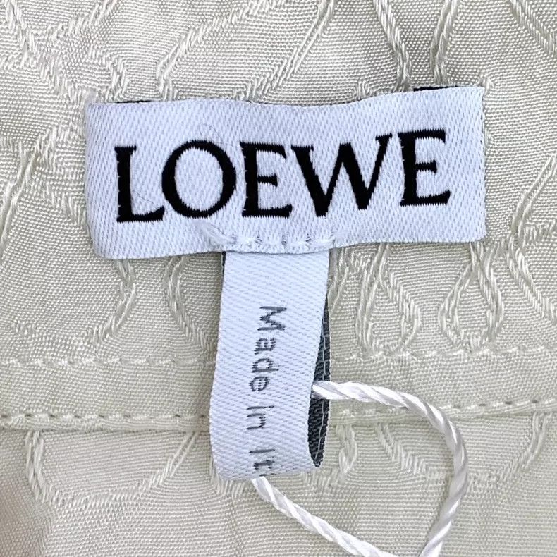 Loewe Beige Logo Embroidered Silk Long Sleeve Shirt Size US XXS / EU 40 - 5 Thumbnail