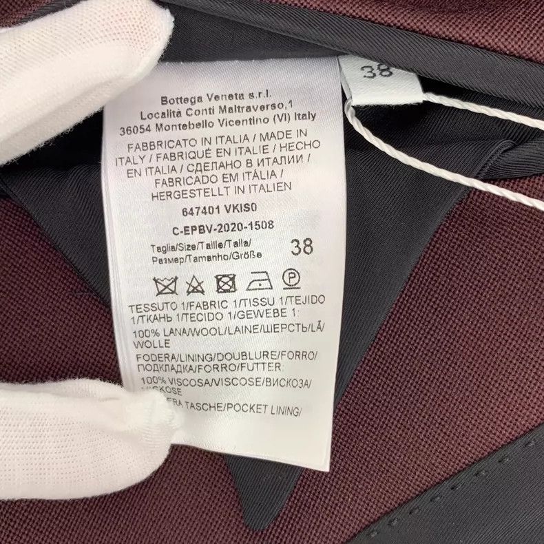 Bottega Veneta Bottega Veneta Burgundy Wool Long Sleeve Blazer Size US S / EU 44-46 / 1 - 7 Thumbnail