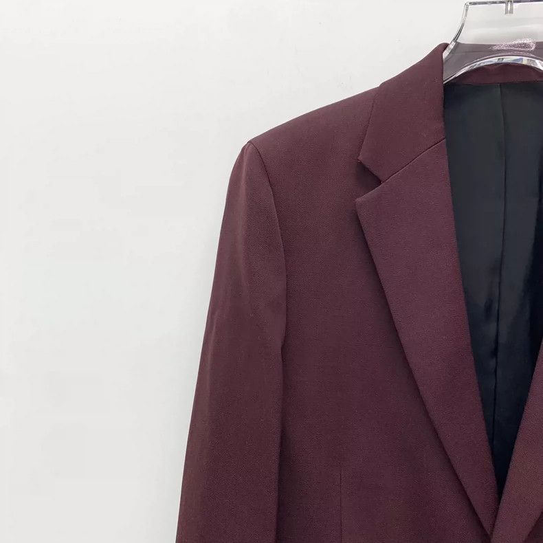 Bottega Veneta Bottega Veneta Burgundy Wool Long Sleeve Blazer Size US S / EU 44-46 / 1 - 3 Thumbnail