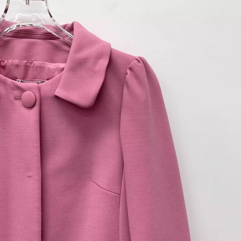 Valentino Pink Long Sleeve Collar Coat by Red Valentino Size US L / EU 52-54 / 3 - 3 Thumbnail