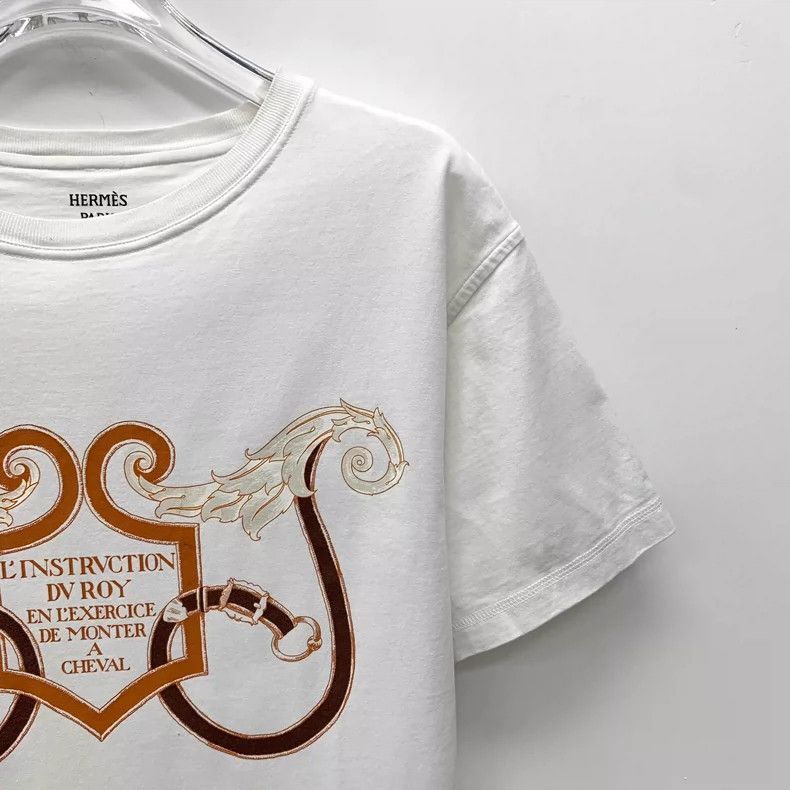 Hermes Hermes White Graphic Short Sleeve T-Shirt Size US XXS / EU 40 - 3 Thumbnail