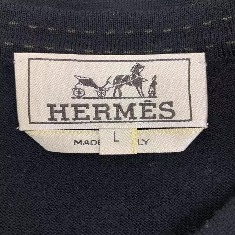 Hermes Black Wool Round Neck Long Sleeve Sweater Size US L / EU 52-54 / 3 - 5 Thumbnail