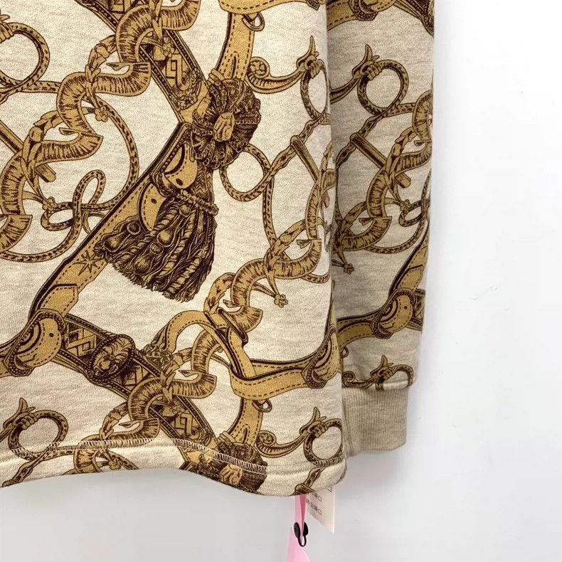 Hermes Yellow Chain Pattern Knitted Long Sleeve Sweater Size US XXS / EU 40 - 4 Thumbnail