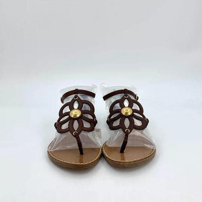 Louis Vuitton Louis Vuitton Brown Design Flat Sandals Size US 5.5 / EU 38 - 3 Thumbnail