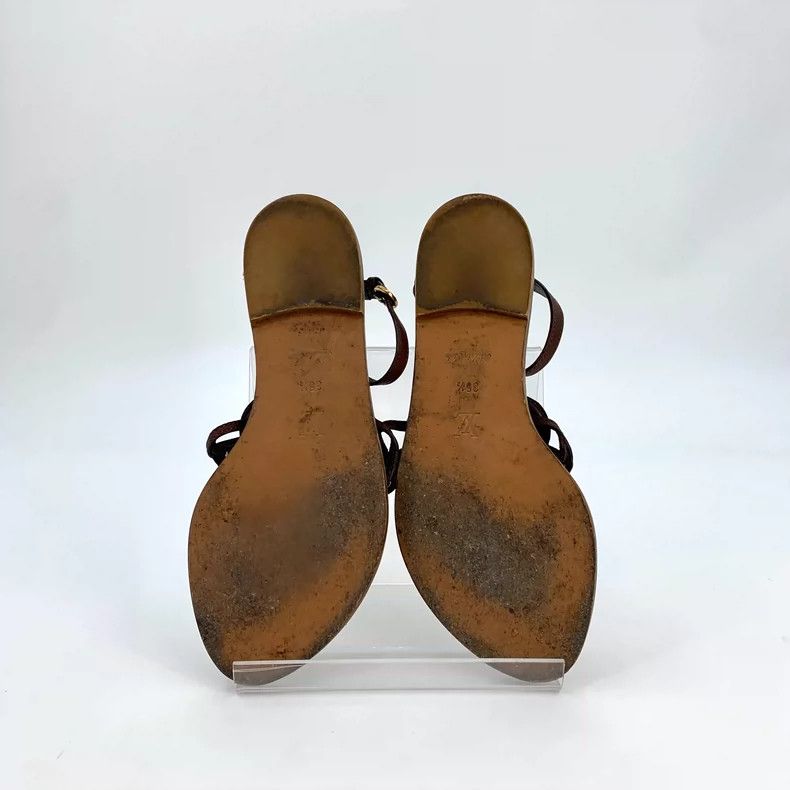 Louis Vuitton Louis Vuitton Brown Design Flat Sandals Size US 5.5 / EU 38 - 5 Thumbnail