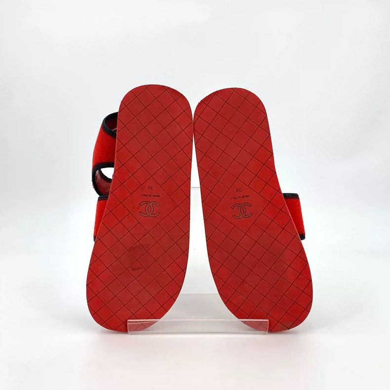 Chanel Red Chanel Velcro Open-Toe Sandals Size US 8 / EU 41 - 5 Thumbnail