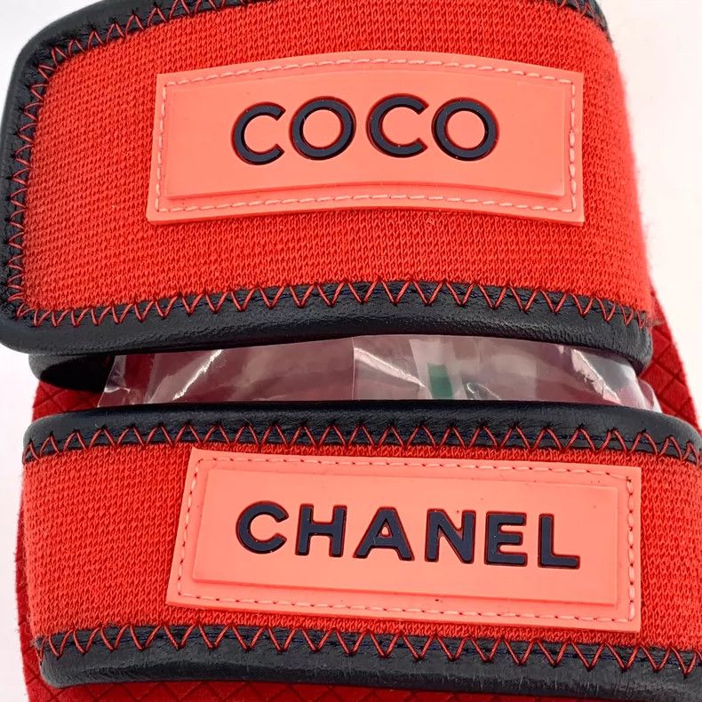 Chanel Red Chanel Velcro Open-Toe Sandals Size US 8 / EU 41 - 6 Thumbnail