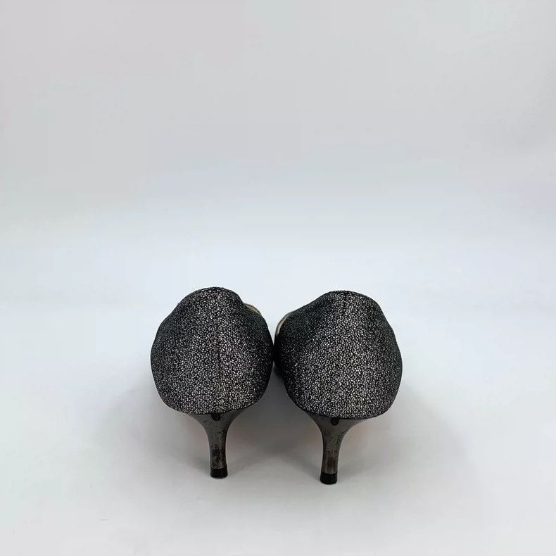 Jimmy Choo Jimmy Choo Silver Gray Glitter Heels Size 36.5 Size US 6.5 / EU 39-40 - 4 Thumbnail