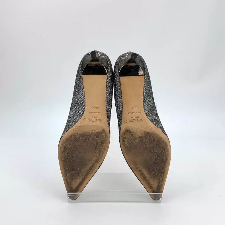 Jimmy Choo Jimmy Choo Silver Gray Glitter Heels Size 36.5 Size US 6.5 / EU 39-40 - 5 Thumbnail