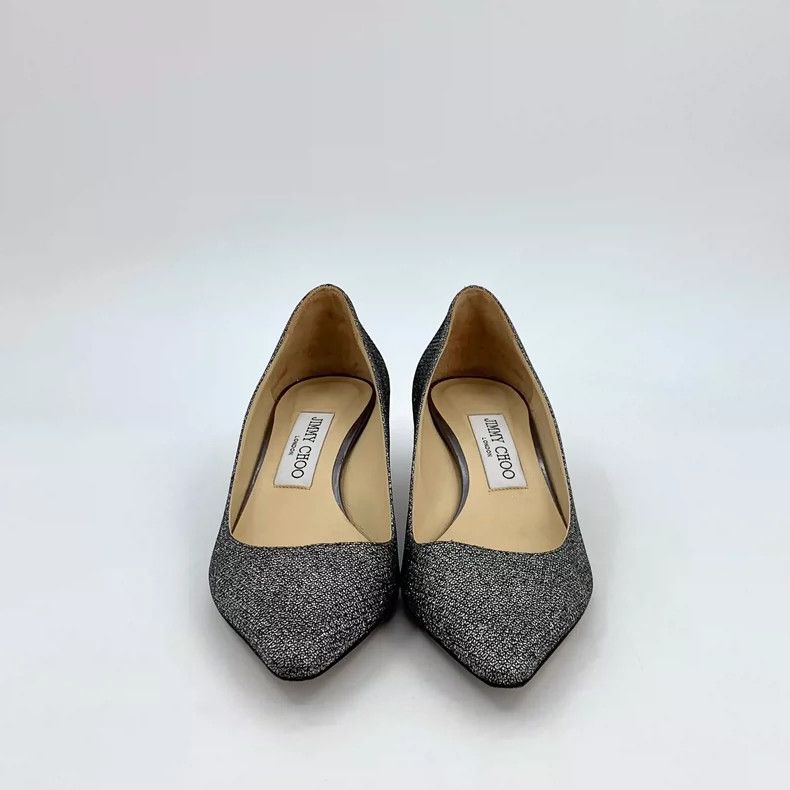 Jimmy Choo Jimmy Choo Silver Gray Glitter Heels Size 36.5 Size US 6.5 / EU 39-40 - 3 Thumbnail