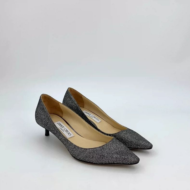 Jimmy Choo Jimmy Choo Silver Gray Glitter Heels Size 36.5 Size US 6.5 / EU 39-40 - 2 Thumbnail