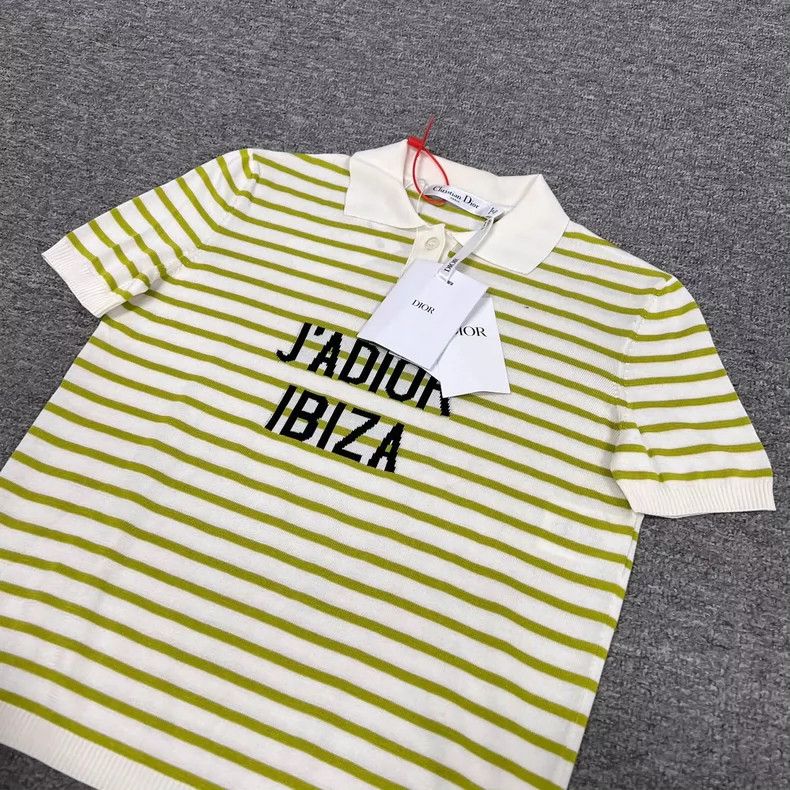 Dior Dior Striped Knit Polo Shirt with Tags Size US S / EU 44-46 / 1 - 3 Thumbnail