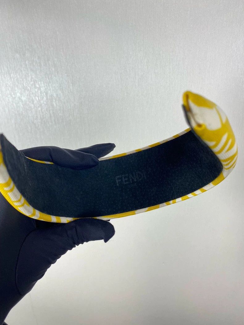 Fendi Fendi Logo Headband in Yellow and White Size ONE SIZE - 3 Thumbnail