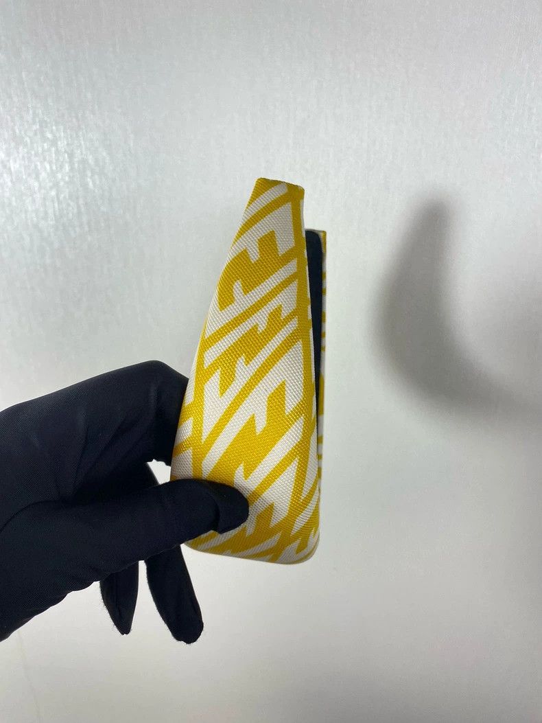 Fendi Fendi Logo Headband in Yellow and White Size ONE SIZE - 5 Thumbnail
