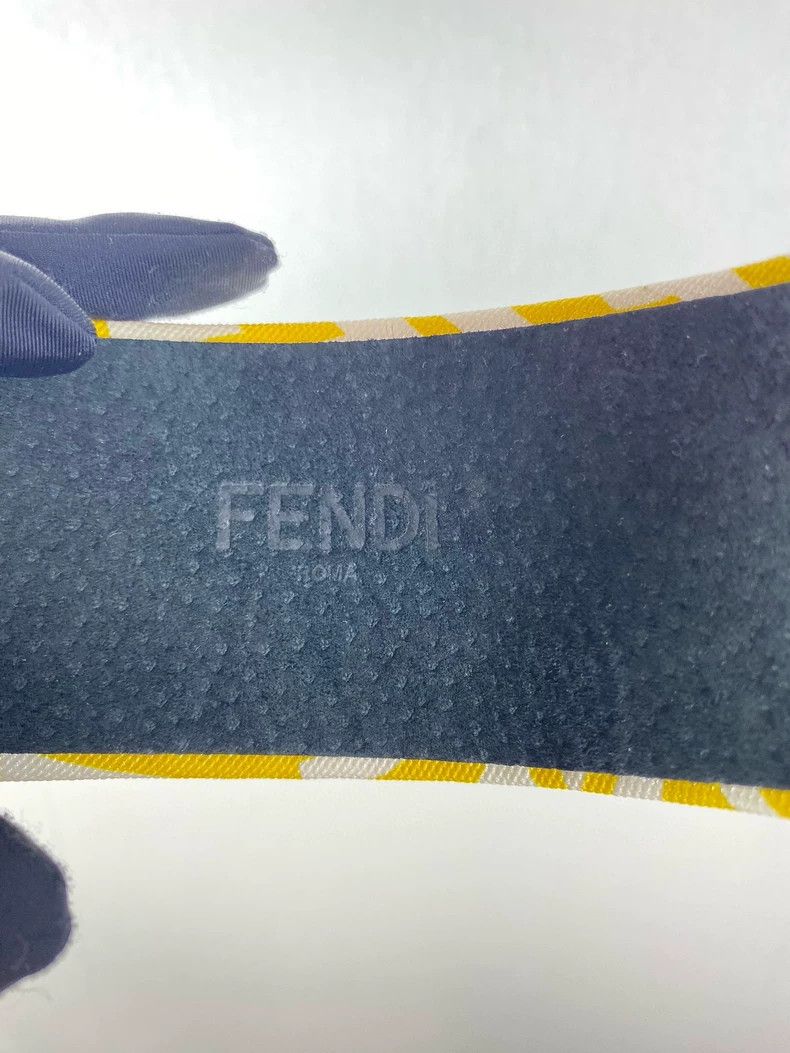 Fendi Fendi Logo Headband in Yellow and White Size ONE SIZE - 4 Thumbnail
