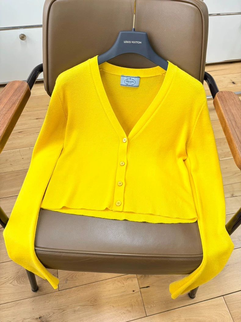 Prada PRADA High Saturation Lemon Yellow Cardigan Size US M / EU 48-50 / 2 - 8 Thumbnail