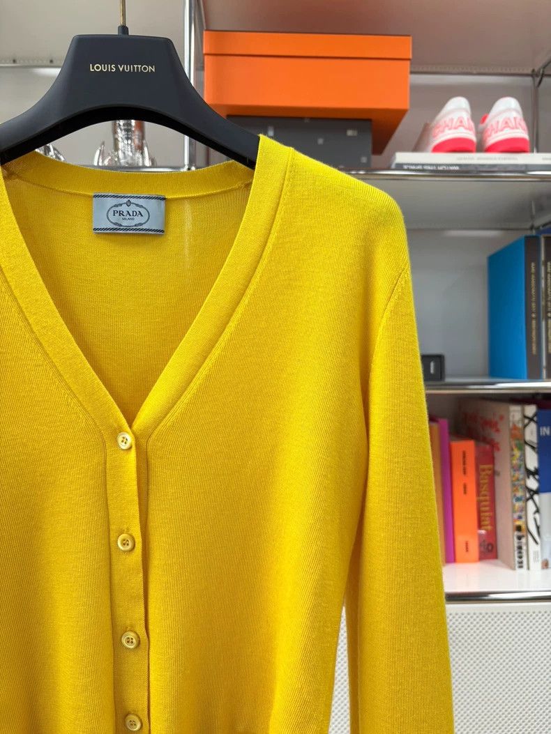 Prada PRADA High Saturation Lemon Yellow Cardigan Size US M / EU 48-50 / 2 - 3 Thumbnail