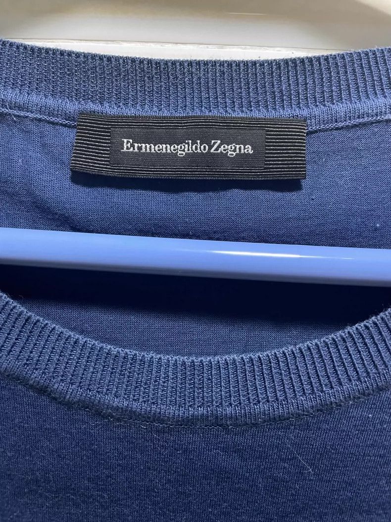 Ermenegildo Zegna Ermenegildo Zegna Short Sleeve T-shirt Blue Size US L / EU 52-54 / 3 - 3 Thumbnail