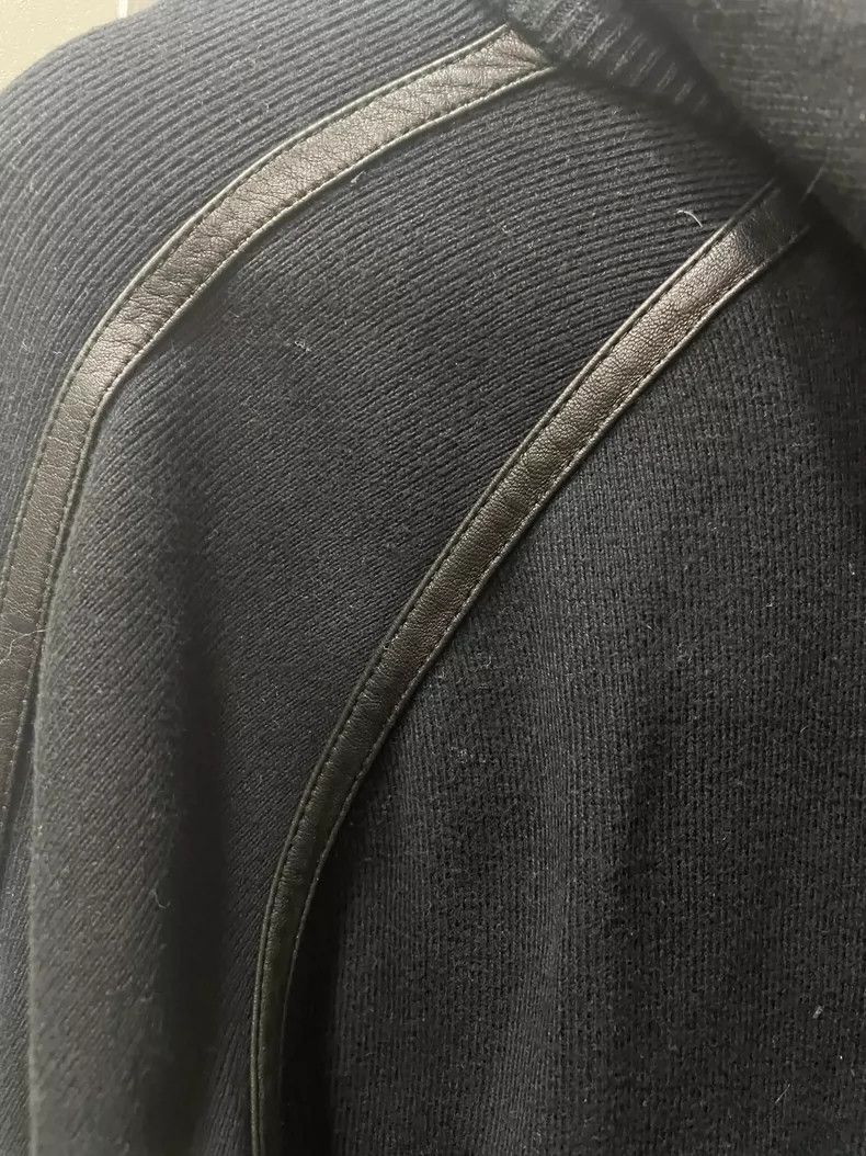 Ermenegildo Zegna Black ZegnaSport Hoodie with Lambskin Trim Size US XL / EU 56 / 4 - 6 Thumbnail