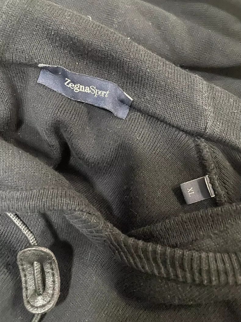 Ermenegildo Zegna Black ZegnaSport Hoodie with Lambskin Trim Size US XL / EU 56 / 4 - 4 Thumbnail