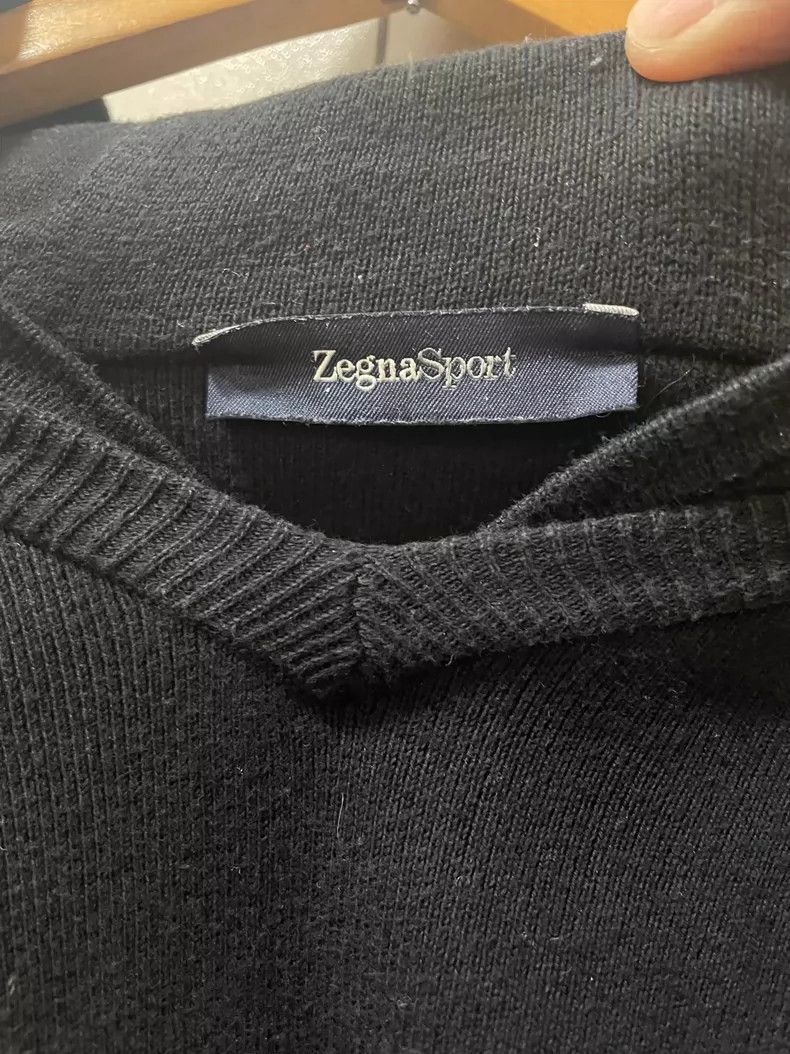 Ermenegildo Zegna Black ZegnaSport Hoodie with Lambskin Trim Size US XL / EU 56 / 4 - 3 Thumbnail