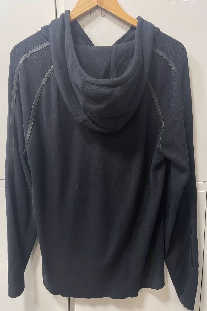 Ermenegildo Zegna Black ZegnaSport Hoodie with Lambskin Trim Size US XL / EU 56 / 4 - 2 Thumbnail
