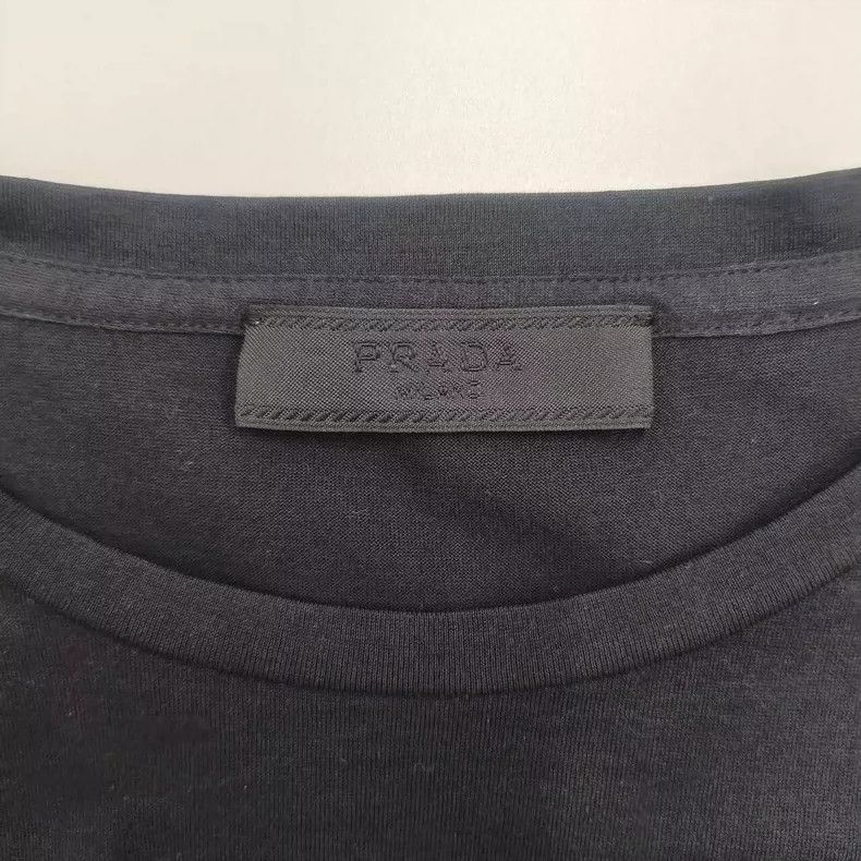 Prada Black Logo Round Neck Short Sleeve T-Shirt Size US M / EU 48-50 / 2 - 5 Thumbnail