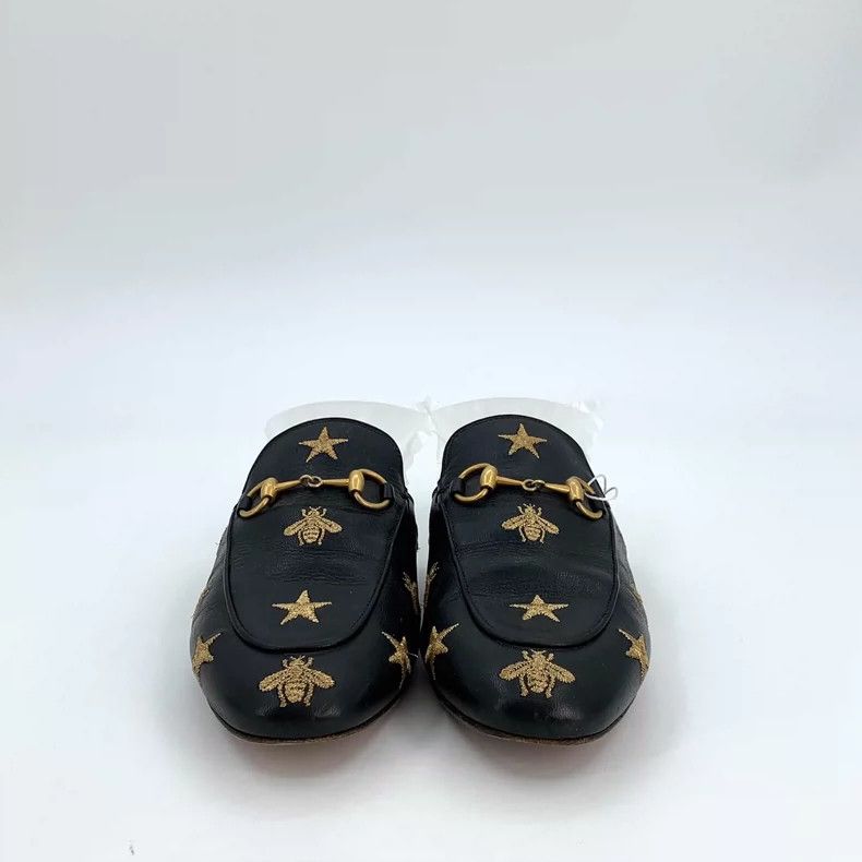 Gucci Black Gucci Star Bee Embroidered Slip-On Shoes Size US 10 / EU 43 - 3 Thumbnail