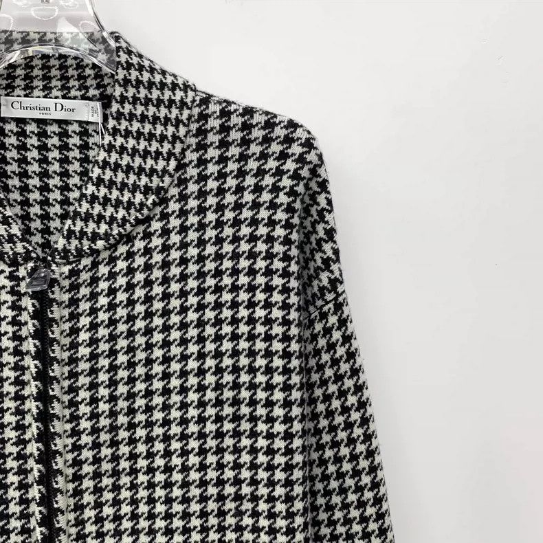Dior Christian Dior Black Houndstooth Zip Jacket Size US S / EU 44-46 / 1 - 3 Thumbnail
