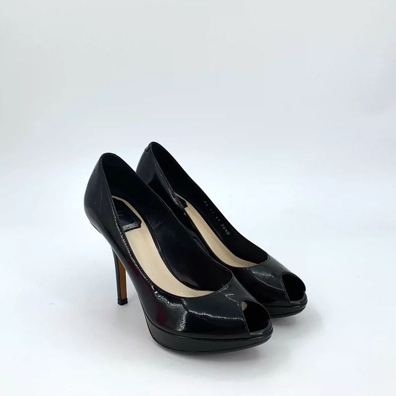 Dior Christian Dior Black Peep-Toe High Heels Size US 5.5 / EU 38 - 2 Thumbnail