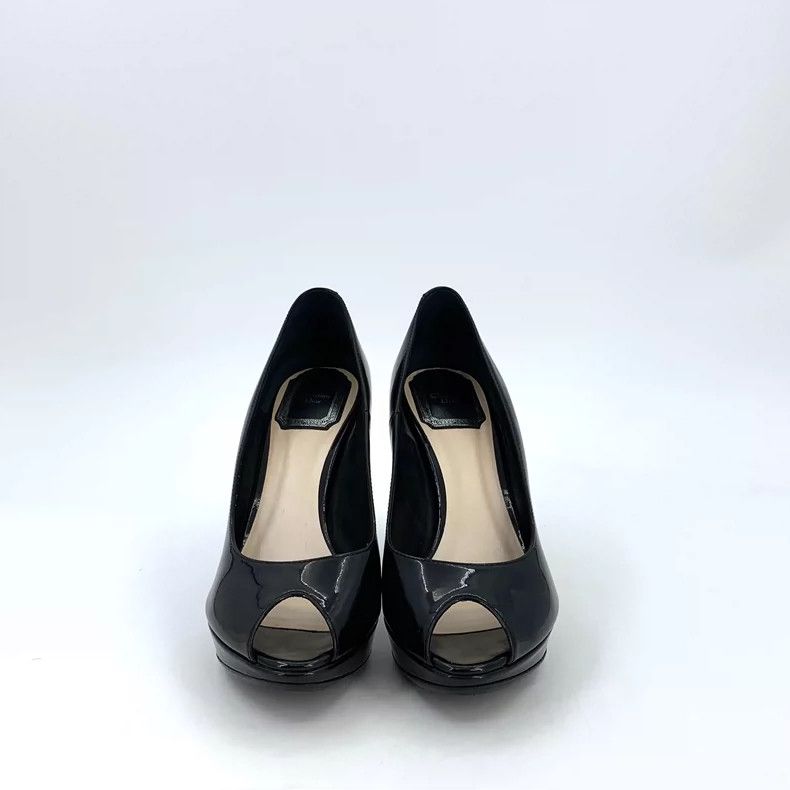 Dior Christian Dior Black Peep-Toe High Heels Size US 5.5 / EU 38 - 3 Thumbnail