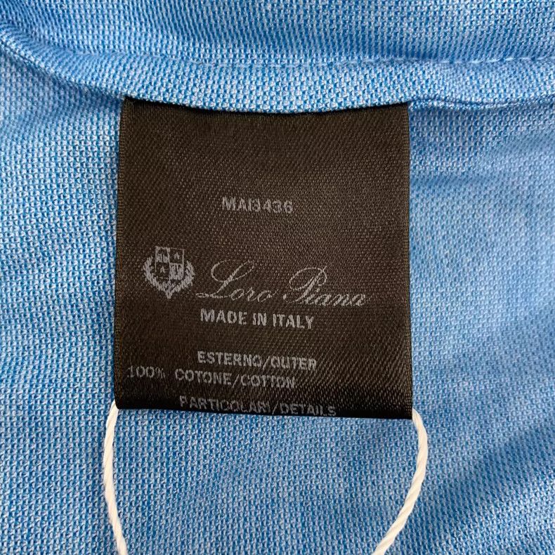 Loro Piana Loro Piana Blue Cotton Short Sleeve Polo Shirt Size US L / EU 52-54 / 3 - 7 Thumbnail