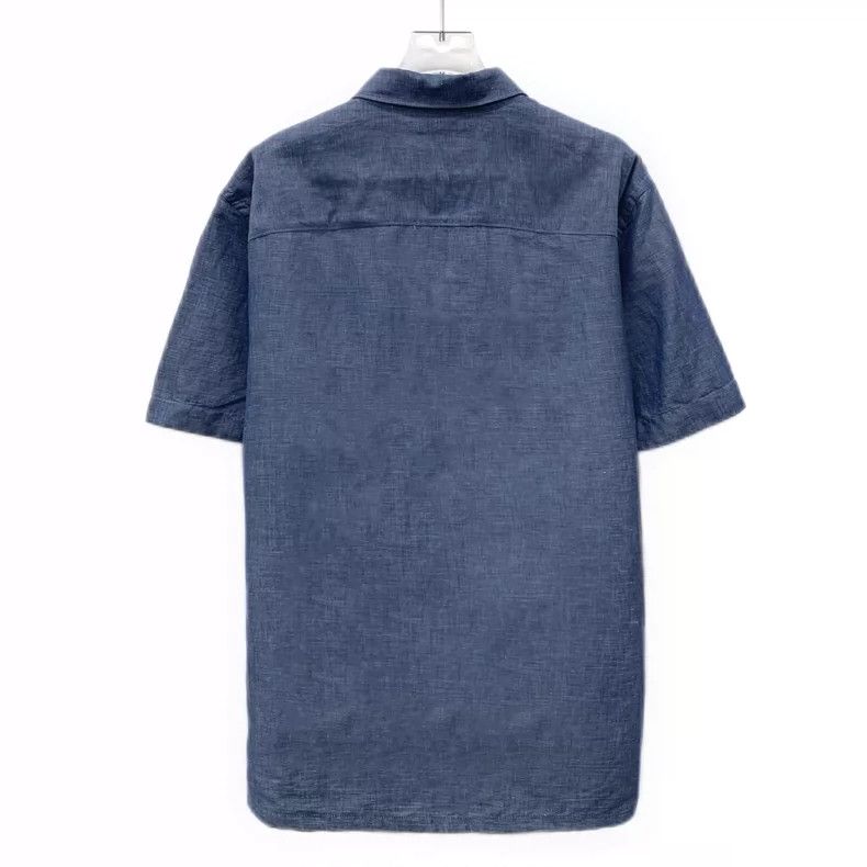 Loro Piana Loro Piana Blue Short Sleeve Button-Up Shirt Size US M / EU 48-50 / 2 - 2 Thumbnail