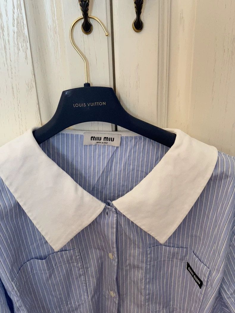 Miu Miu Cropped Long Sleeve Miu Miu Shirt Size US M / EU 48-50 / 2 - 4 Thumbnail