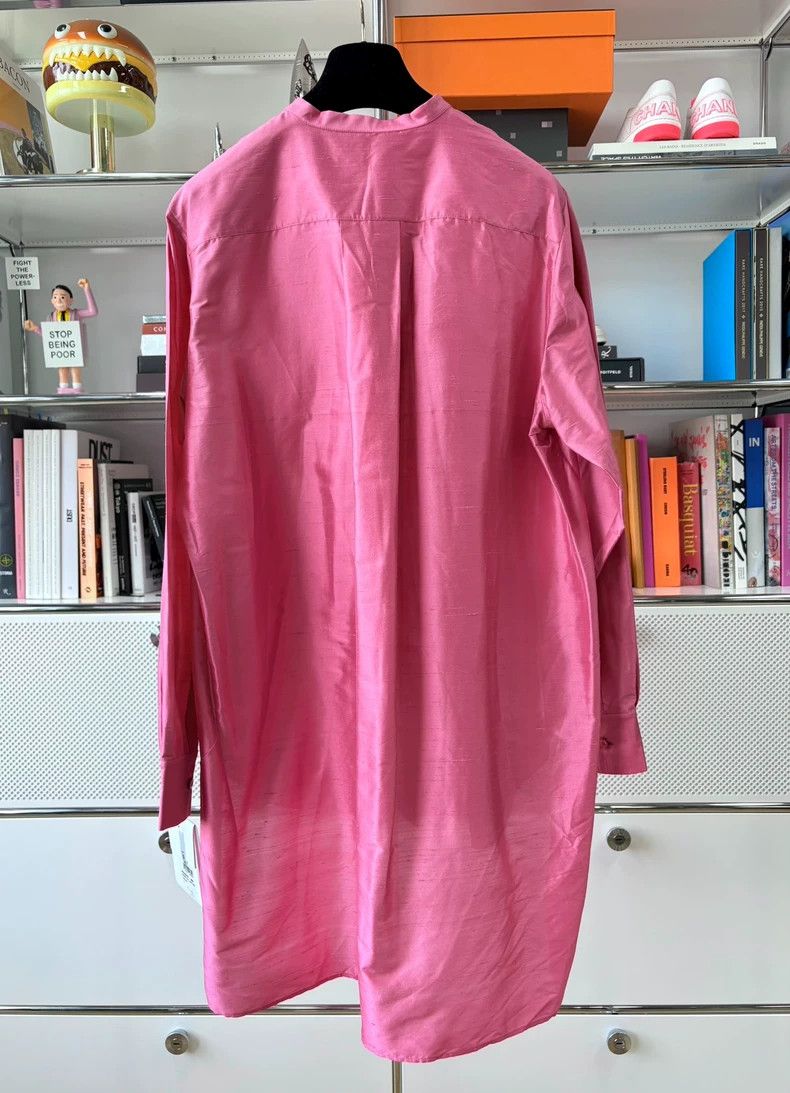 Dior Pink Silk Embroidered Shirt with Tags Size US L / EU 52-54 / 3 - 3 Thumbnail