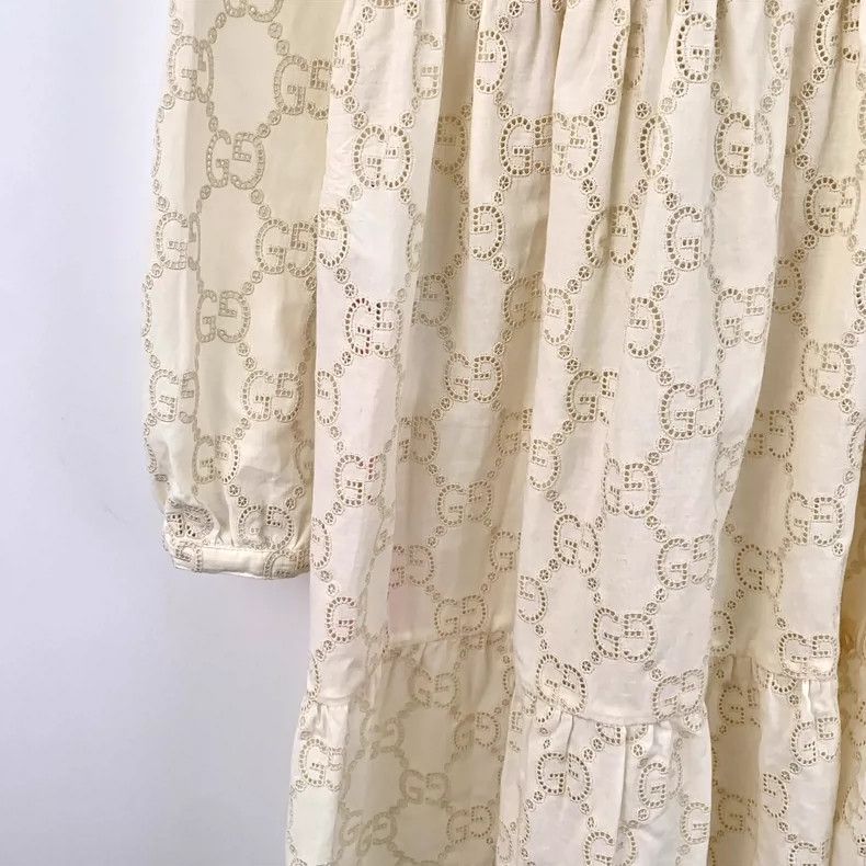 Gucci Gucci Beige Logo Long Sleeve Dress Size US S / EU 44-46 / 1 - 4 Thumbnail