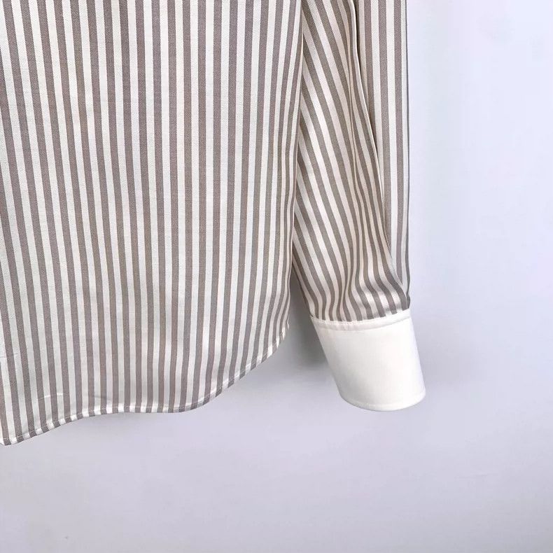 Celine Celine Striped Silk Long Sleeve Button-Up Shirt Size US XS / EU 42 / 0 - 4 Thumbnail