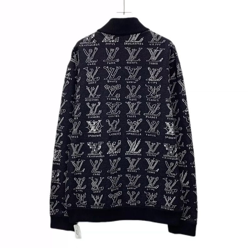 Louis Vuitton Louis Vuitton Black Logo Knit Zip Jacket Size US XL / EU 56 / 4 - 2 Thumbnail