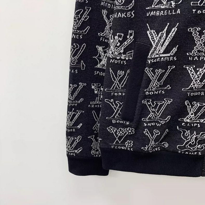 Louis Vuitton Louis Vuitton Black Logo Knit Zip Jacket Size US XL / EU 56 / 4 - 4 Thumbnail