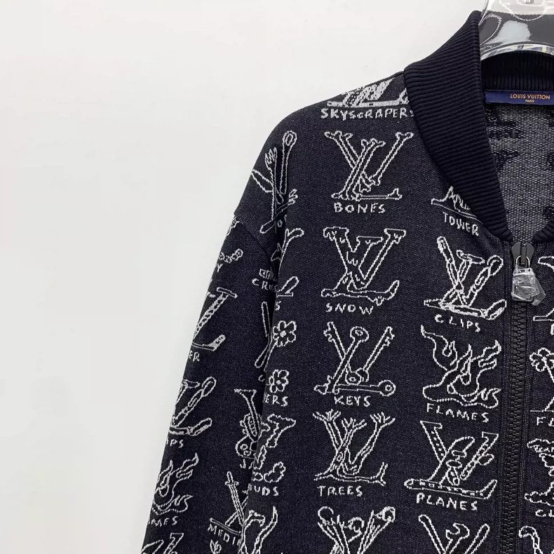 Louis Vuitton Louis Vuitton Black Logo Knit Zip Jacket Size US XL / EU 56 / 4 - 3 Thumbnail