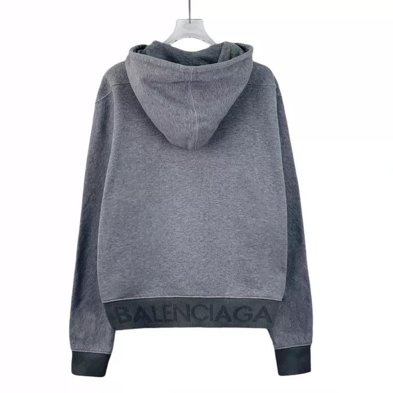 Balenciaga Gray Cotton Hooded Zip Sweatshirt Jacket Size US S / EU 44-46 / 1 - 2 Thumbnail