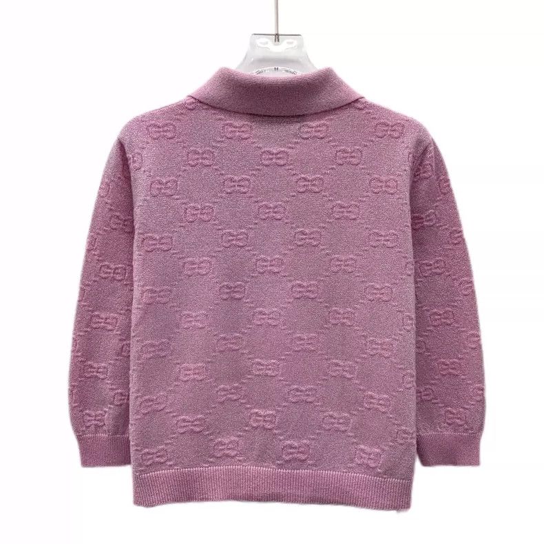 Gucci Gucci Pink Purple Logo Knit Polo Shirt Size US S / EU 44-46 / 1 - 2 Thumbnail