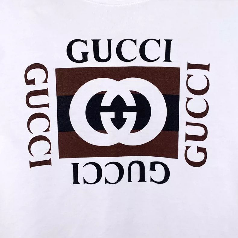 Gucci Gucci White Logo Print Cotton T-Shirt Size US XS / EU 42 / 0 - 4 Thumbnail