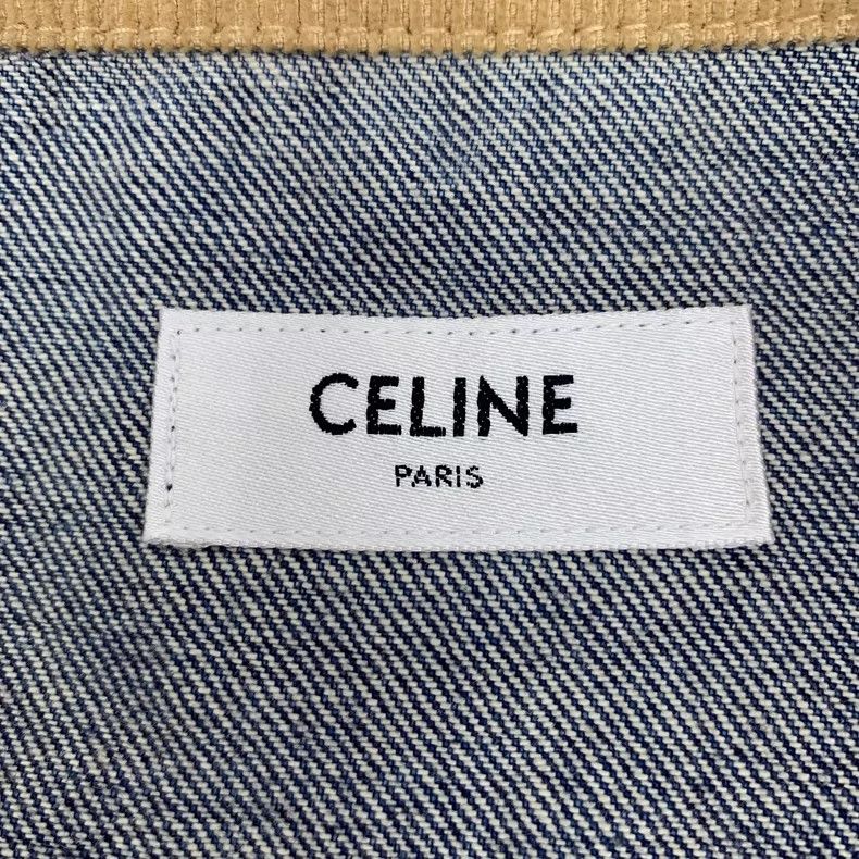 Celine Blue Denim Jacket with Embroidered Letters Size US M / EU 48-50 / 2 - 5 Thumbnail