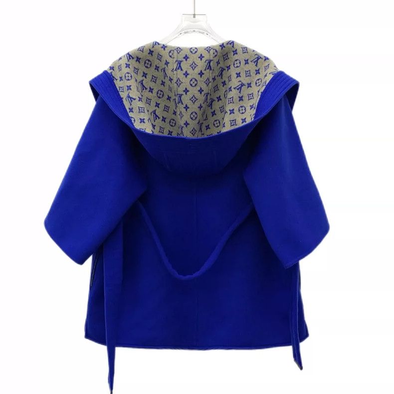 Louis Vuitton Louis Vuitton Blue Logo Hooded Coat Size US XXS / EU 40 - 2 Thumbnail