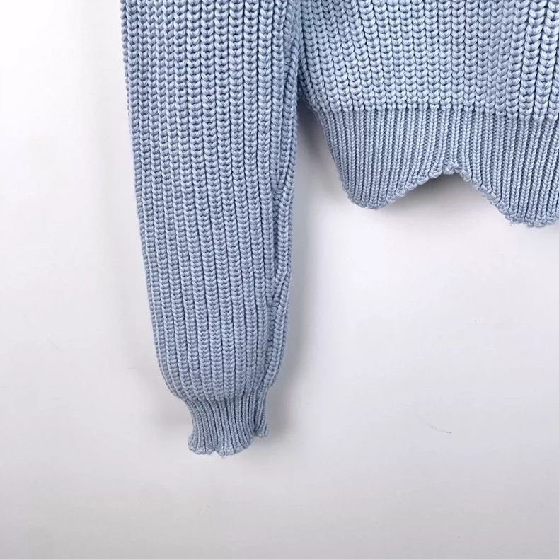 Dior Blue Wool Knitted Long Sleeve Sweater Size US XXS / EU 40 - 4 Thumbnail